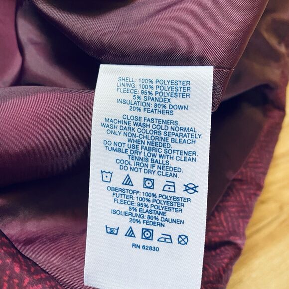 LANDS END L Plum Purple Herringbone Puffer Full Zip Down Feather Vest Outdoor - Picture 12 of 16